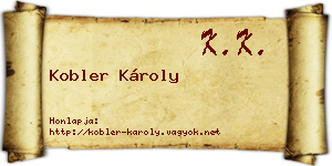 Kobler Károly névjegykártya